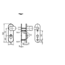 S426 Stahl Schutzbeschlag mit Zylinderabdeckung Rundknauf/Dr&uuml;cker