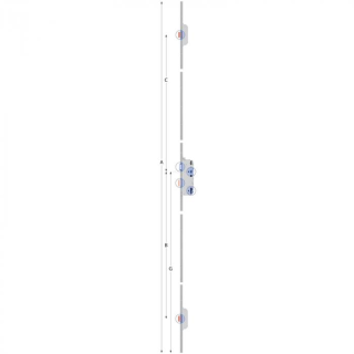 GU Panik-Mehrfachverriegelung Secury 1910 mit 2 Massivriegeln 92-35-24-9 DIN links (F24x1750x3mm)