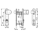 S6B8 Stahl Schutzbeschlag mit Zylinderabdeckung Winkelknauf/Drücker