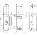 SXL6 Stahl Schutzbeschlag mit PZ-Zylinderabdeckung Rundknauf/Dr&uuml;cker