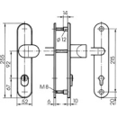 S418 Stahl-Schutzbeschlag mit Zylinderabdeckung Wechselgarnitur