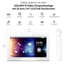 GOLIATH Hybrid IP Videotürsprechanlage | App | 1-Familie | 2x 10 Zoll HD | Unterputz | 180° Kamera
