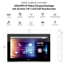 GOLIATH Hybrid IP Video Sprechanlage | Anthrazit | 1-Fam | 3x 10" HD | Fingerprint | 180° Kamera