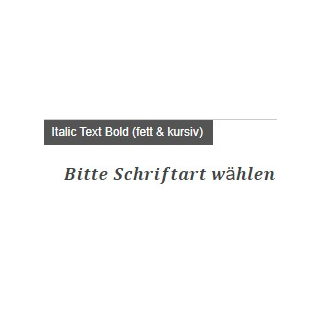 Druckschrift- Italic Text Bold (fett & kursiv)